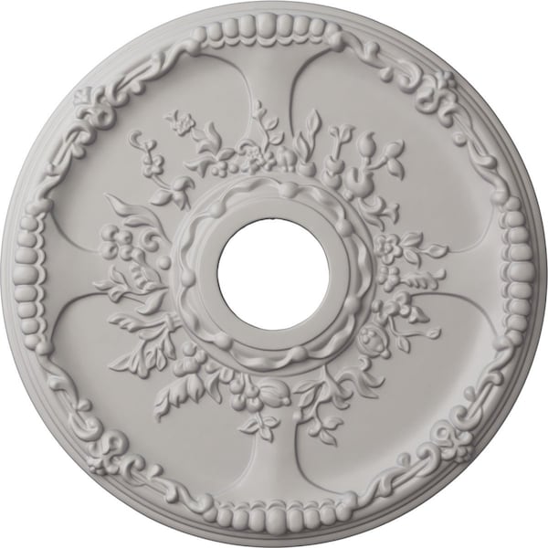 Ekena Millwork Antioch Ceiling Medallion (Fits Canopies up to 3 1/2"), 18"OD x 3 1/2"ID x 1 3/8"P, Ultra Pure White CM18SEUWF - main